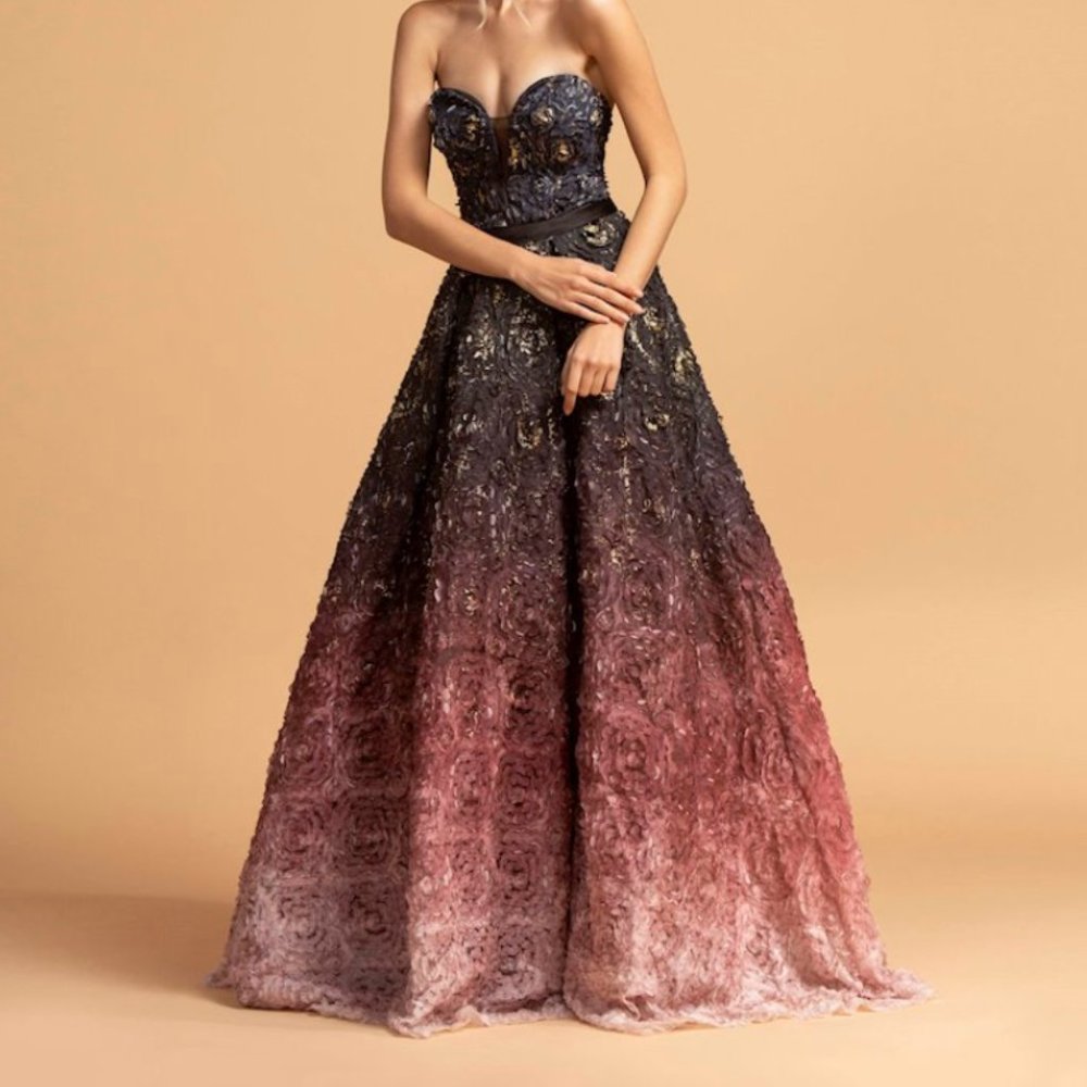 NWT Coya Collection Ombre Rosette Formal Dress